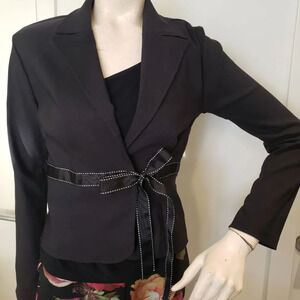 Suit Jacket with Tie Closure  Ribbon